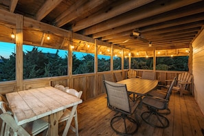 Deck w/tables off Kitchen entrance