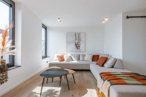 Comfortable seating area with gas fire