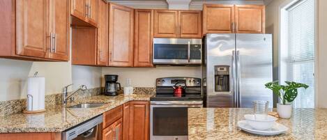 The kitchen is fully stocked with what you need to cook "at home."