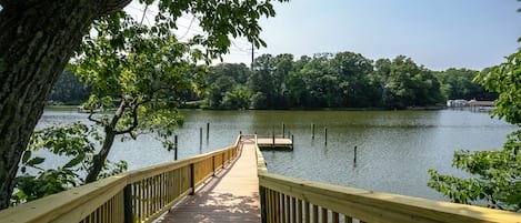 This dock leads to St. Leonard's Creek, at the back of the 3 acre property.