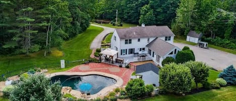 Pool and Hot tub area on 5 private acres