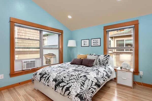 Welcome to our cozy designer's bedroom