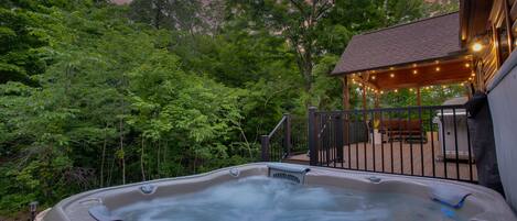 Step off the porch and relax in the most beautiful spot for a hot tub!