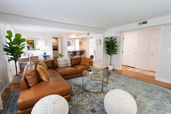 Living room, very wide open space, great for charades or other group activities. Or spread out your yoga mat!