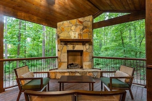 Patio Furniture and Outside Fireplace