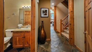 The view into the main level of the home from the front door.