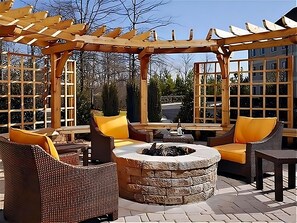 Outside patio with firepit