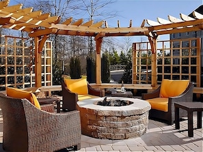 Outside patio with firepit