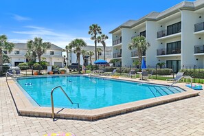Large resort pool right outside your door