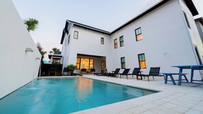 The private heated outdoor pool.