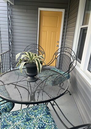 Relaxing front porch sitting area.