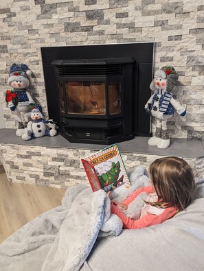 Cozy by the fire and read a holiday book!