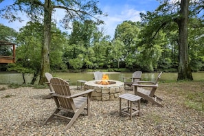 Gather 'round the fire pit for s'mores and stories under the stars at your home away from home.