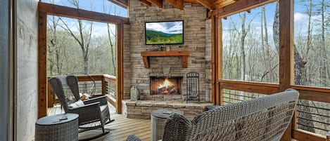 Rustic Elegance - Outdoor Wood Burning Fireplace