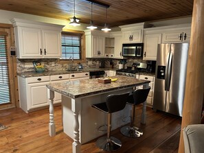 Kitchen is beautifully equipped for large crowds.