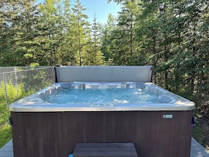 Oversized, secluded backyard hot tub!