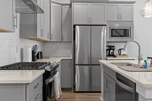 A stocked kitchen ready for your stay. 