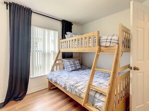 Third bedroom. Bunk bed with a full and twin bed