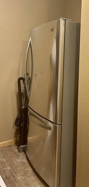 Extra pantry fridge with storage area