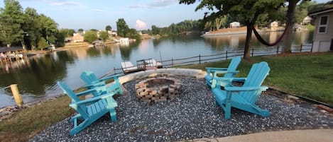 Firepit with a fabulous view. 