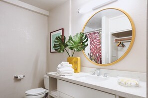 Bathroom with the essential toiletries provided!