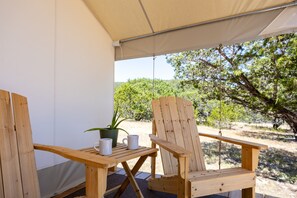 Enjoy a cup of coffee on the deck