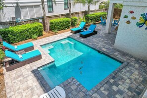 Pool can be heated upon request at Seahorse Villa