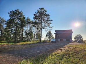 View from the road looking east toward the house and Lake Superior.