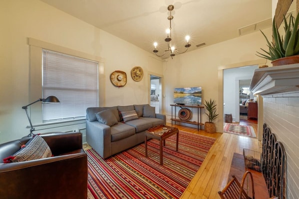 View of living room  with pull-out sofa
