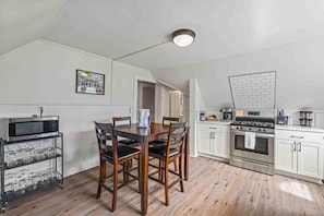 Full Kitchen stocked with cookware/bakeware/dinnerware/small/large appliances