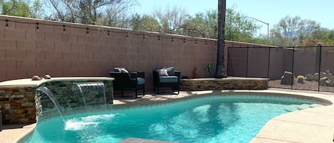 Enjoy the heated pool year round.