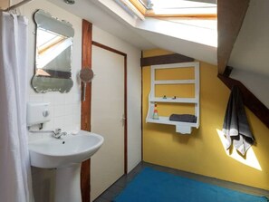 Top floor shower room with toilet and basin