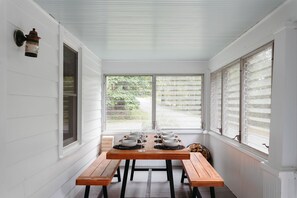 Additional dining area at the balcony.