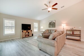 Living Room | Smart TV | Ceiling Fans | Books