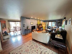 Living room and dining room