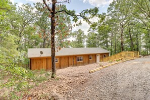 Cabin Exterior | Private Beach Access | Outdoor Fire Pit