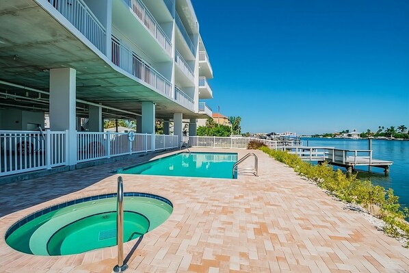 Along with a swimming pool, you’ll have free access to this amazing hot-tub!