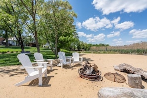 Your own private beach with comfortable chairs.