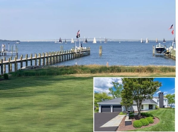 Chesapeake Bay Bridge is sits in the background.  