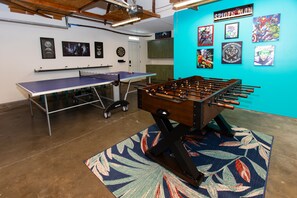 Unwind and have a blast with friends and family with a fun filled game in our football table and pingpong table both located at the Garage area. You will also find a designated are for darts and hang-out table