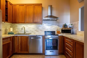 Updated appliances in the kitchen