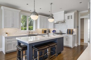 Custom Fully Equipped Kitchen Featuring Wolf and Subzero Appliances