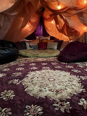 You'll love spending time in this warm and romantic chill space