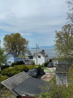 The view from the west facing bedroom window offers a lovely view of Lake Champlain