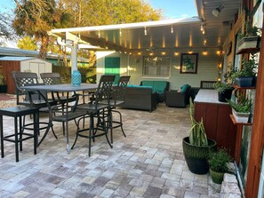 Backyard entertainment area