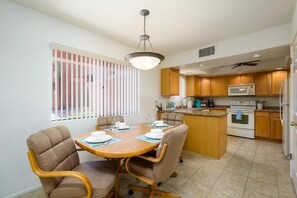 Dining and kitchen area.