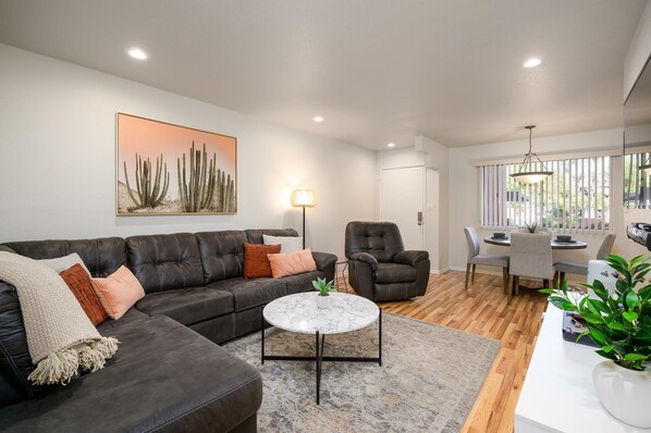 Large sectional with a recliner