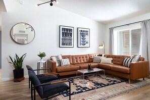 Beautifully decorated family room is your home away from home.