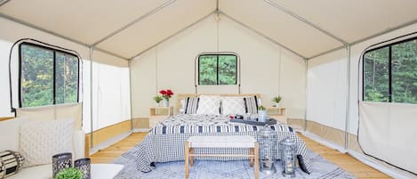 Beautiful interior featuring a queen bed