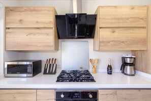 Modern kitchen with minimalist cabinetry